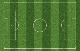 Full field with safety margin, 37 by 18 metres, full pitch with two penalty areas